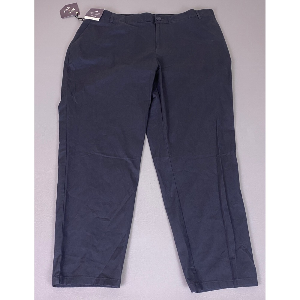 Ava & Viv Pants Women's 18W Dark Gray Mid-Rise Comfort Waist Ankle Stretch New